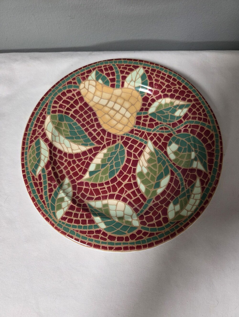 Pier One Mosaic Fruit 1 Salad Plates Fall Harvest Farm House Decor